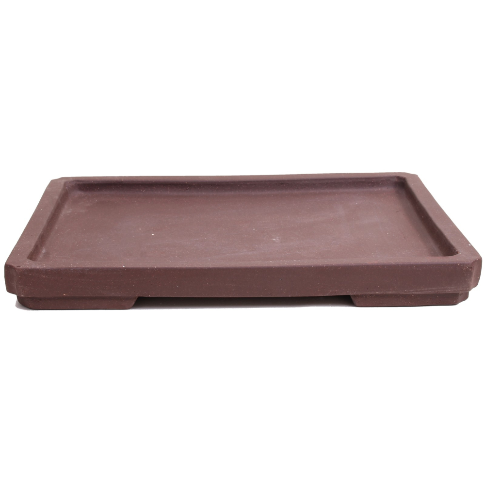 Bonsai - Untersetzer eckig 43.5 x 33 (innen 38.5 x 28) cm braun Keramik unglasiert 53413