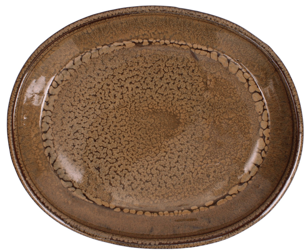 Bonsai - Untersetzer oval 20 x 16.5 (innen 15.5 x 12) cm hellbraun Keramik 54038