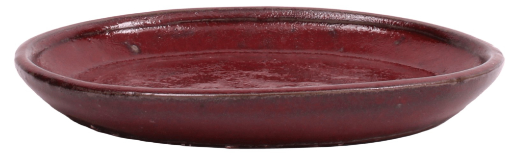 Bonsai - Untersetzer oval 20 x 16.5 (innen 15.5 x 12) cm bordeauxfarben Keramik