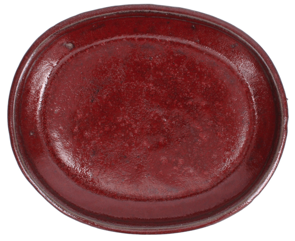Bonsai - Untersetzer oval 20 x 16.5 (innen 15.5 x 12) cm bordeauxfarben Keramik