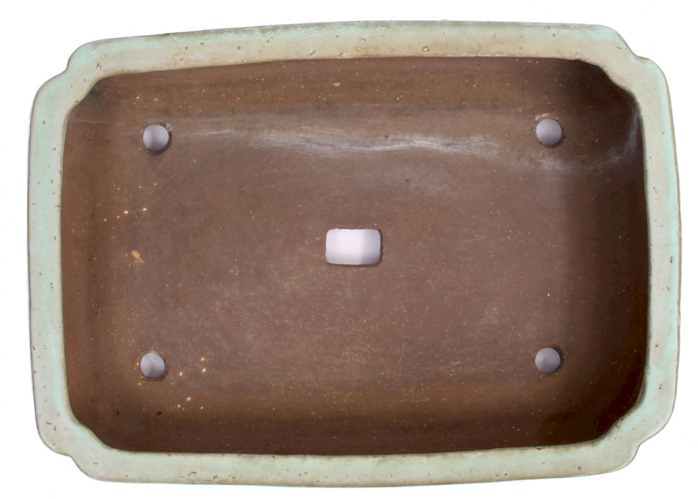 Tokoname Bonsaischale von Yoshimura - 42 x 30 x 7,7 cm - eckig - graugrün - 58010