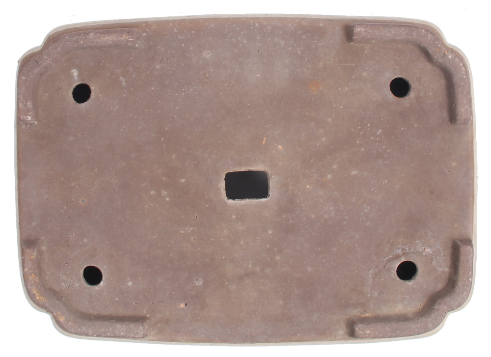 Tokoname Bonsaischale von Yoshimura - 42 x 30 x 7,7 cm - eckig - graugrün - 58010