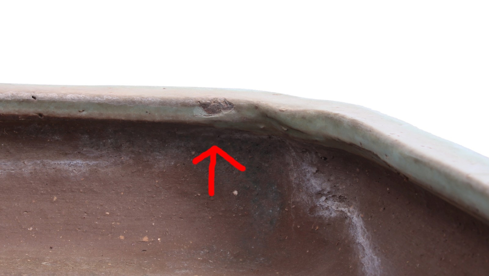 Tokoname Bonsaischale von Yoshimura - 42 x 30 x 7,7 cm - eckig - graugrün - 58010