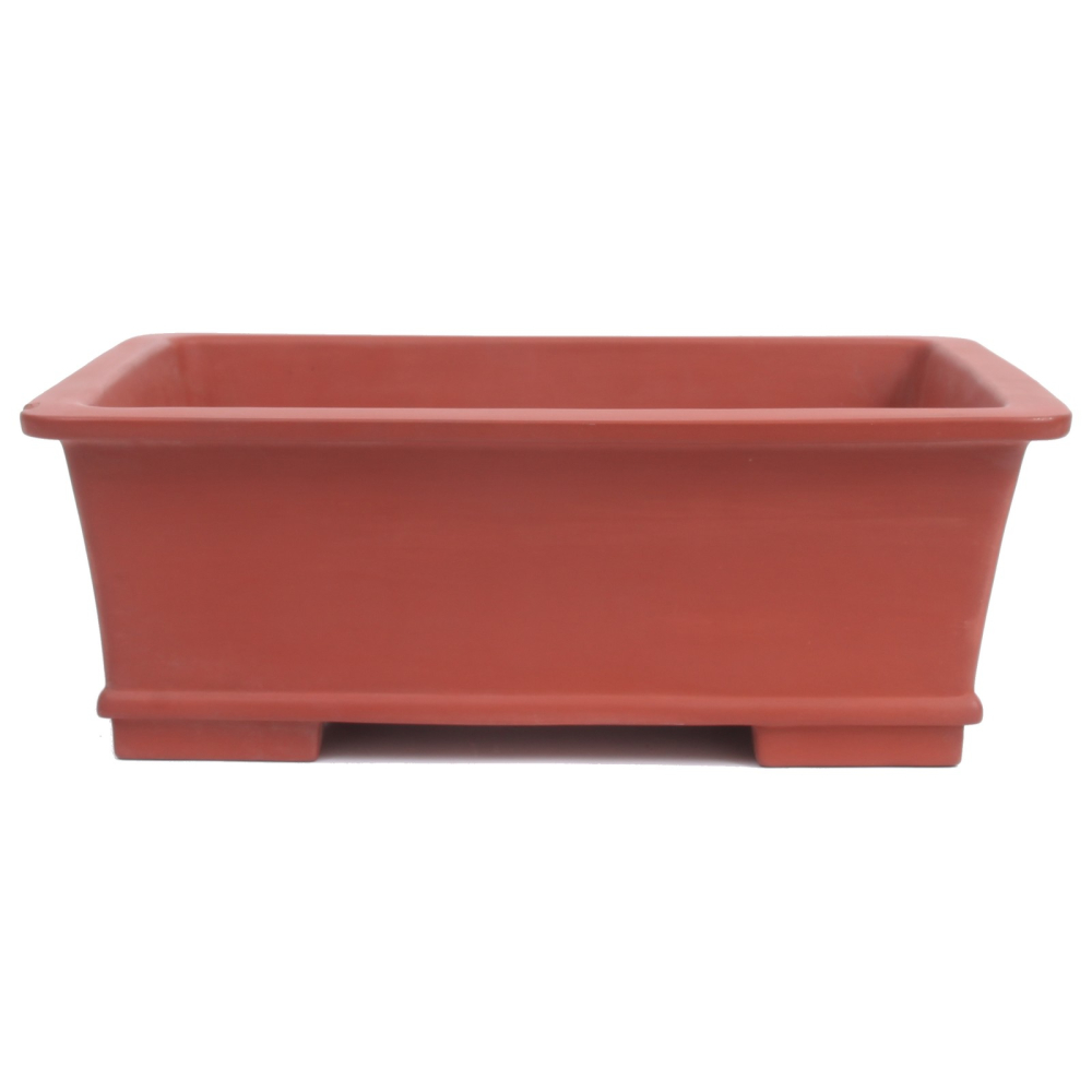 Tokoname Bonsaischale von Koyo 35 x 25 x 12,5 cm eckig rotbraun unglasiert  58069