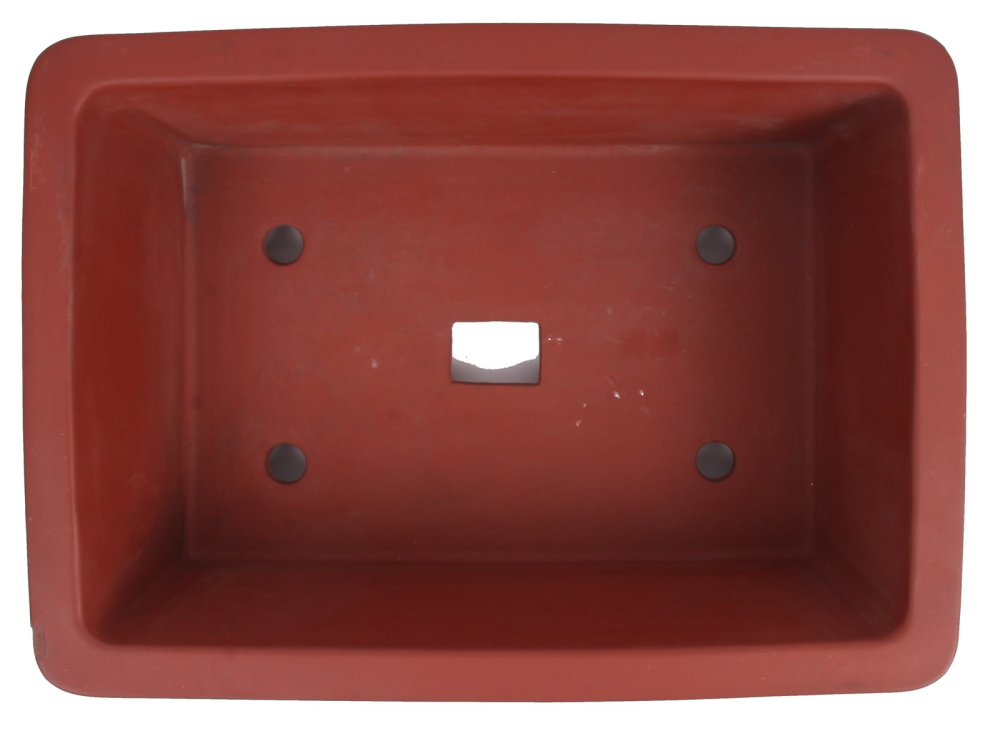 Tokoname Bonsaischale von Koyo 35 x 25 x 12,5 cm eckig rotbraun unglasiert  58069
