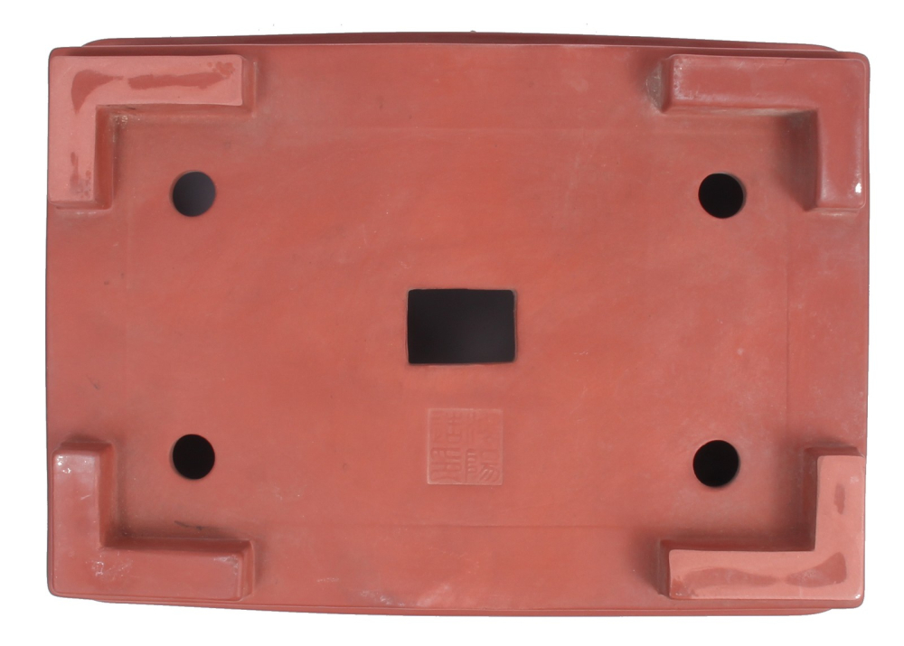 Tokoname Bonsaischale von Koyo 35 x 25 x 12,5 cm eckig rotbraun unglasiert  58069