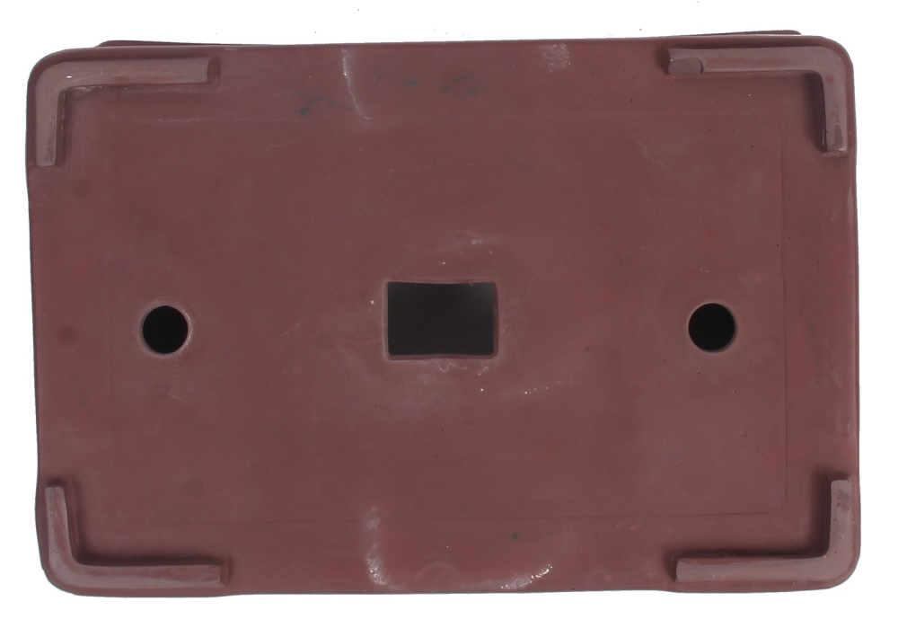 Tokoname Bonsaischale von Koyo 30,5 x 20,5 x 7,8 cm eckig braun unglasiert  58071