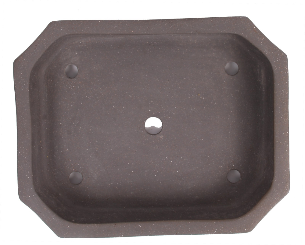 Tokoname Bonsaischale von Koyo 33 x 26,5 x 7,7 cm grau unglasiert eckig 58074