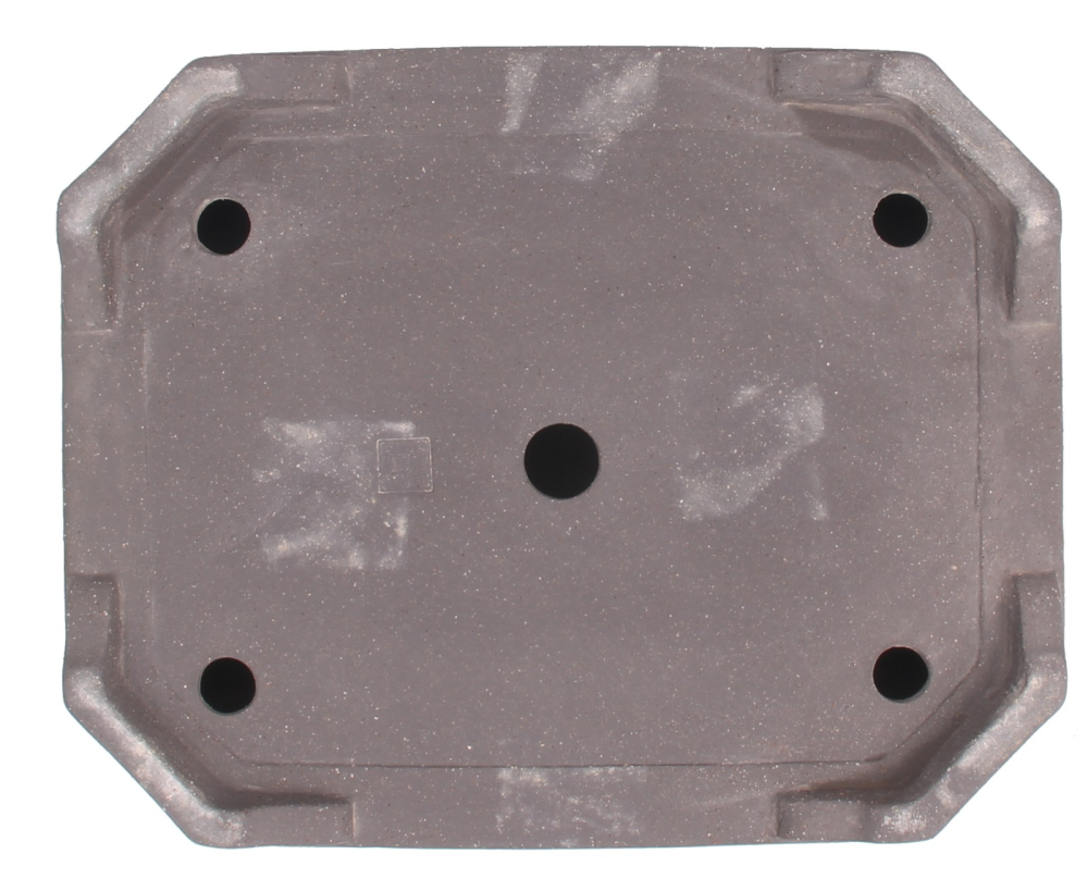 Tokoname Bonsaischale von Koyo 33 x 26,5 x 7,7 cm grau unglasiert eckig 58074