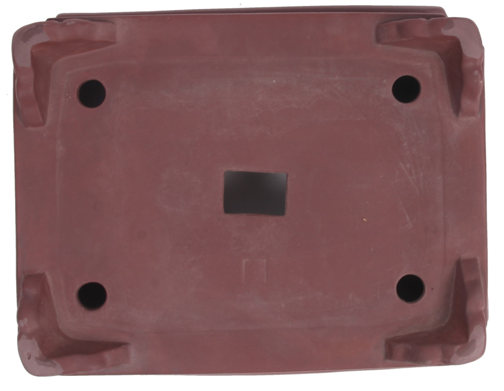 Tokoname Bonsaischale von Koyo 30,5 x 24 x 9 cm, eckig braun unglasiert  58082