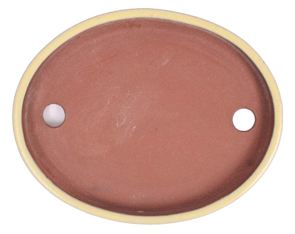 Tokoname Bonsaischale von Youzan - 27,5 x 22 x 3,3 cm - oval - matt gelb - 58100