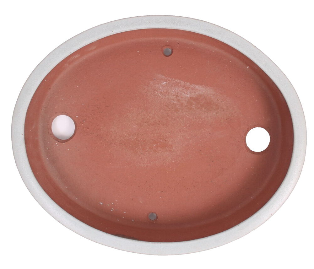 Tokoname Bonsaischale von Youzan - 37 x 30 x 6 cm - oval - grau - 58103