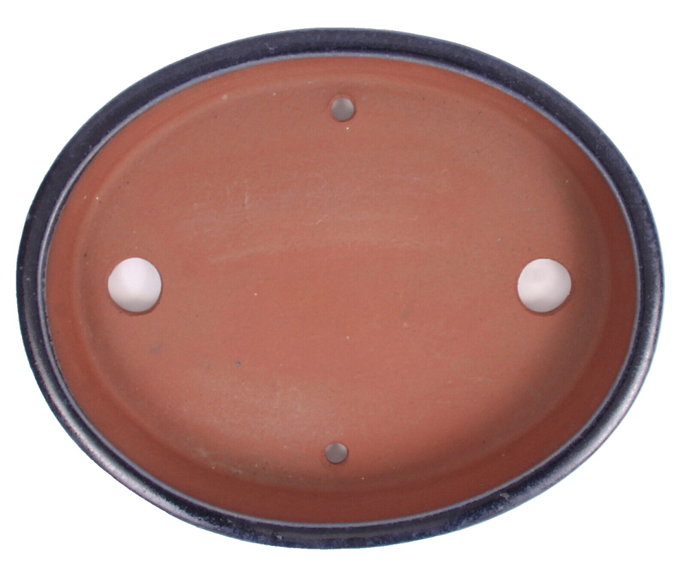 Tokoname Bonsaischale von Youzan - 37 x 29,5 x 6 cm - oval - blau - 58104