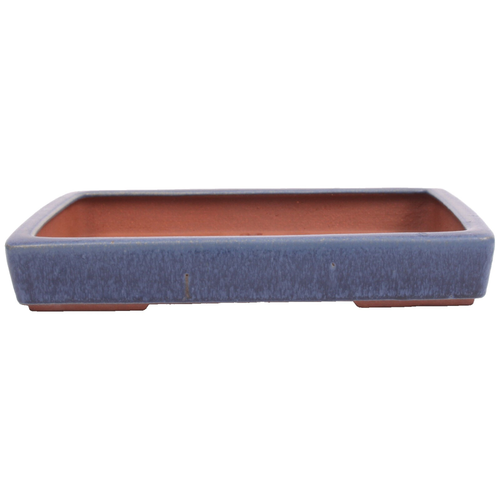 Tokoname Bonsaischale von Youzan - 36,5 x 26 x 5,7 cm - eckig - blau - 58107