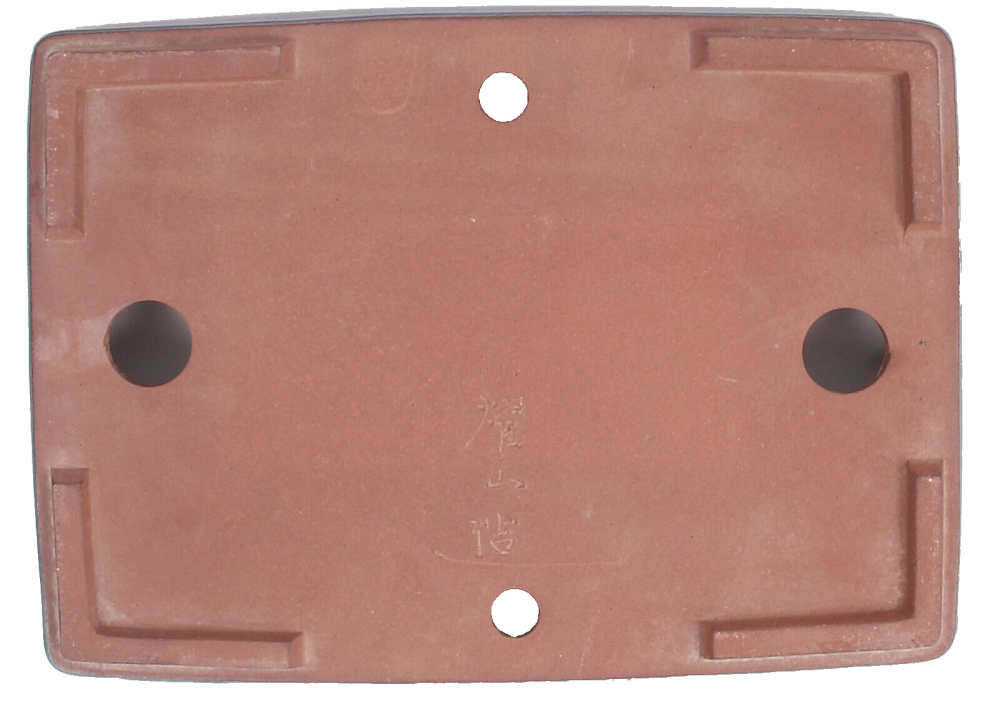 Tokoname Bonsaischale von Youzan - 36,5 x 26 x 5,7 cm - eckig - blau - 58107