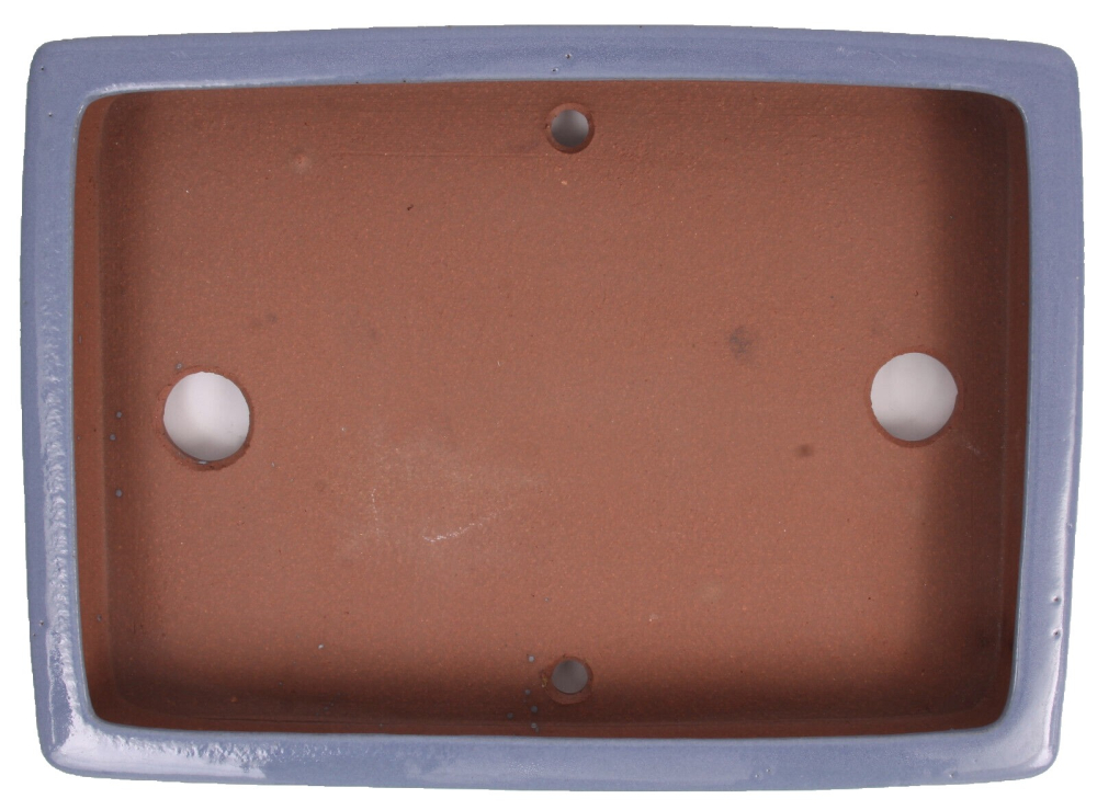 Tokoname Bonsaischale von Youzan - 36 x 26 x 5,5 cm - eckig - blau - 58109