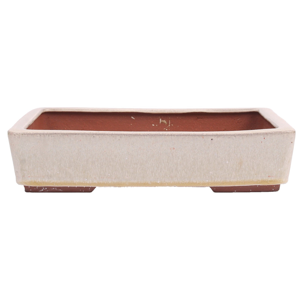 Tokoname Bonsaischale von Youzan - 30 x 20,5 x 7 cm - eckig - creme - 58111