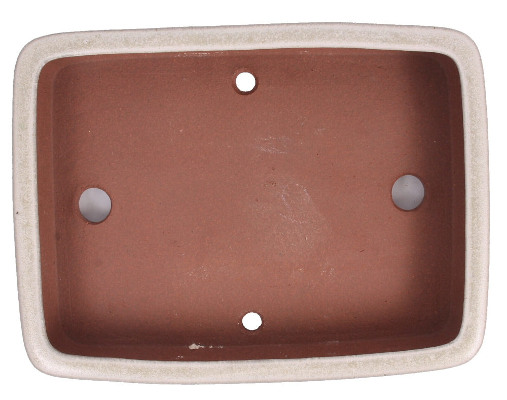 Tokoname Bonsaischale von Youzan - 30,5 x 23 x 6,2 cm - eckig - creme - 58112