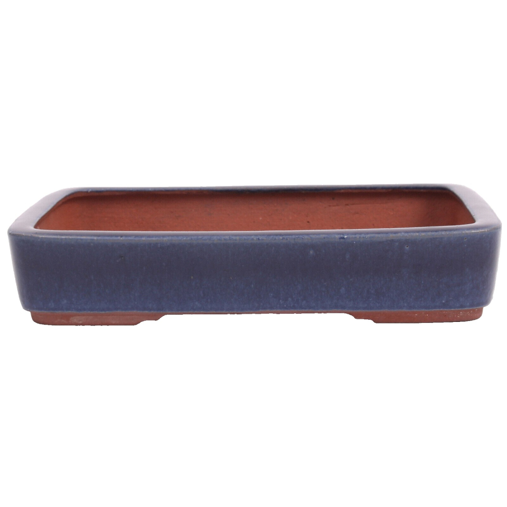 Tokoname Bonsaischale von Youzan - 30,5 x 23 x 6 cm - eckig - blau - 58113