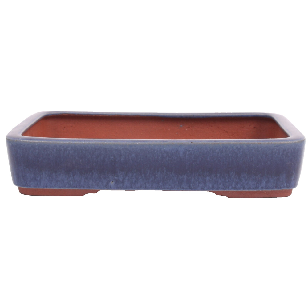 Tokoname Bonsaischale von Youzan - 30 x 22,5 x 6 cm - eckig - blau - 58115