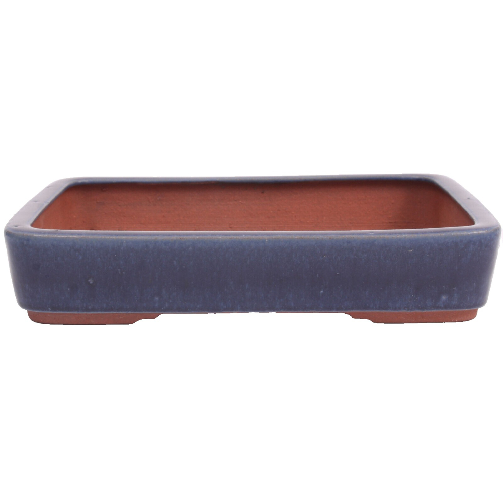 Tokoname Bonsaischale von Youzan - 30,5 x 22,5 x 6 cm - eckig - blau - 58116