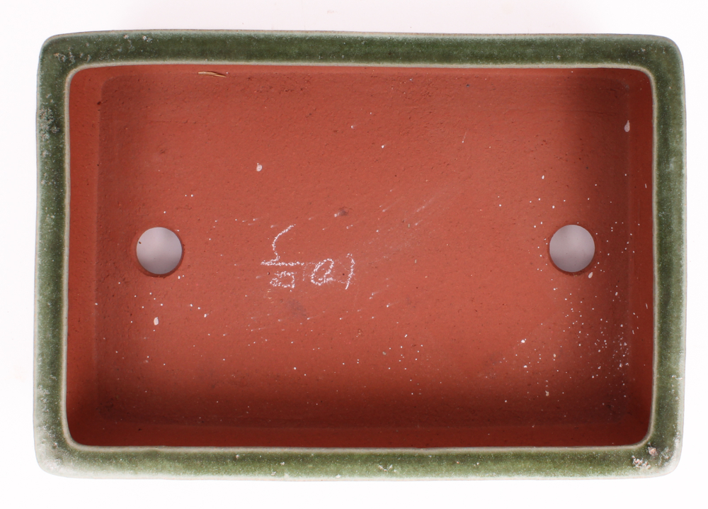 Tokoname Bonsaischale von Youzan - 30 x 20.5 x 7 cm - eckig - grün - 58137