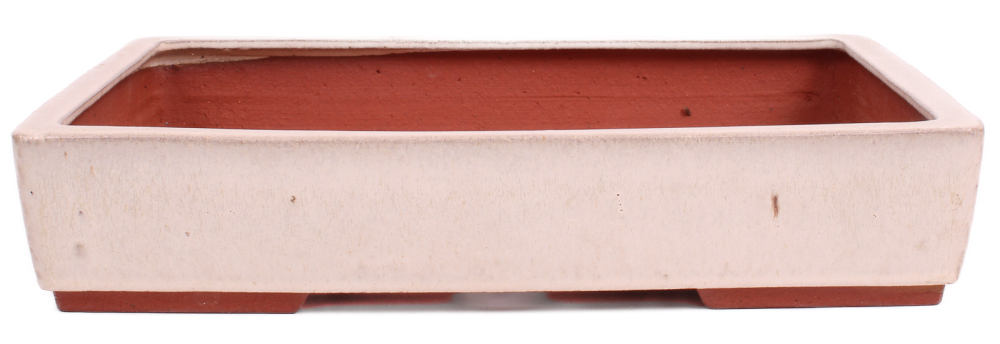 Tokoname Bonsaischale von Youzan - 37 x 28 x 7.3 cm - eckig - creme - 58141