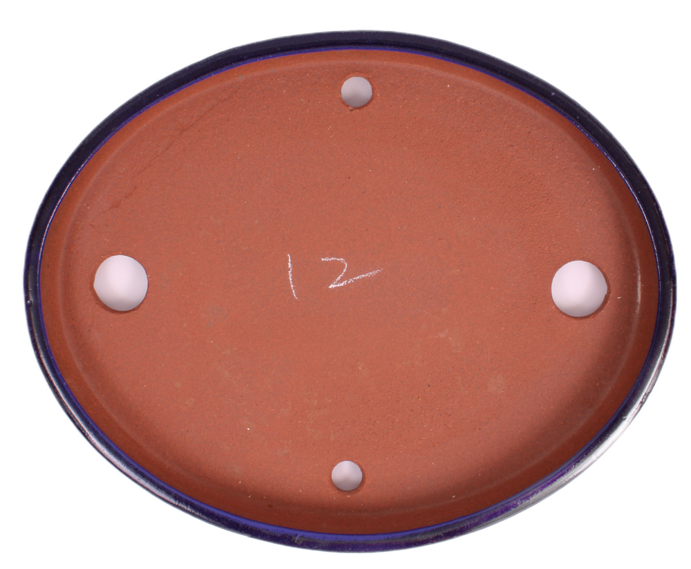 Tokoname Bonsaischale von Youzan - 36.5 x 29 x 4 cm - oval - blau - 58150