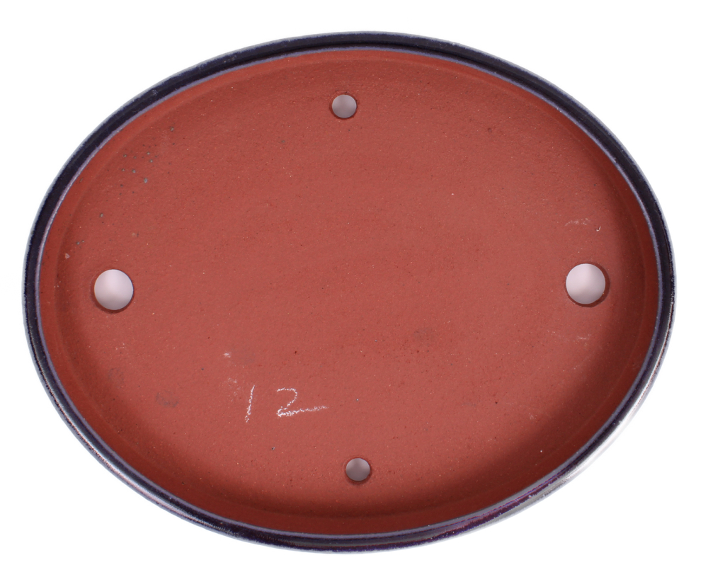 Tokoname Bonsaischale von Youzan - 36.5 x 29 x 4 cm - oval - blau - 58151