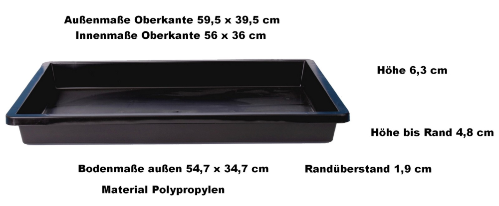 5x Pflanzschale, Anzuchtschale, Pikierschale 60 x 40 x 6 cm  robust und langlebig