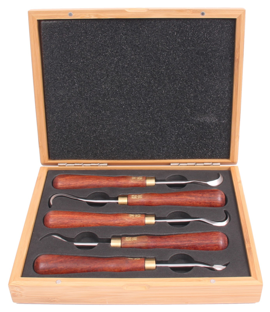 Bonsai Jin + Shari-Werkzeug 5-tlg. Set Schnitzwerkzeug in Bambusbox – Art. 60998