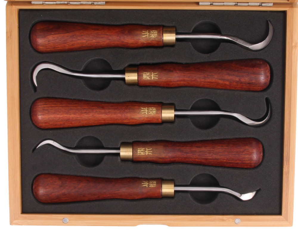 Bonsai Jin + Shari-Werkzeug 5-tlg. Set Schnitzwerkzeug in Bambusbox – Art. 60998