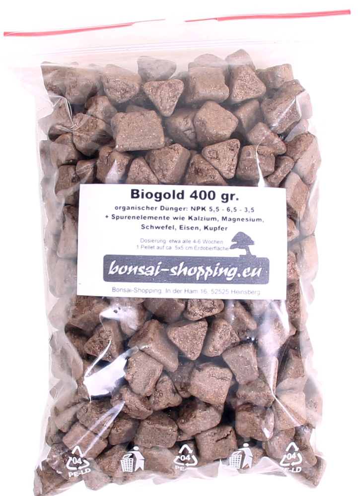 BioGold 400 gr. - Organischer fester Bonsai-Dünger aus Japan  63102 (nicht original verpackt)