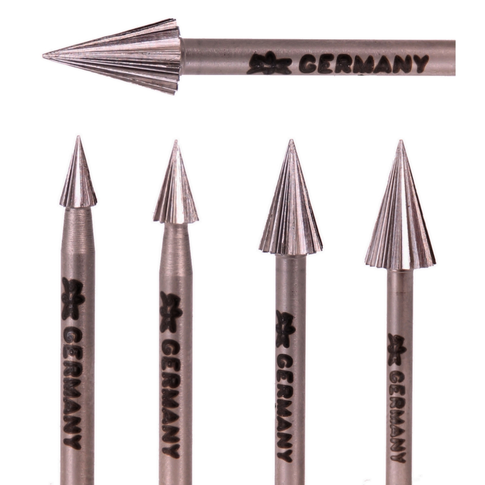 Pferd Feinfrässtift Kegelform 3.2 x 5.6 mm Schaft 3 mm – Art. 60713
