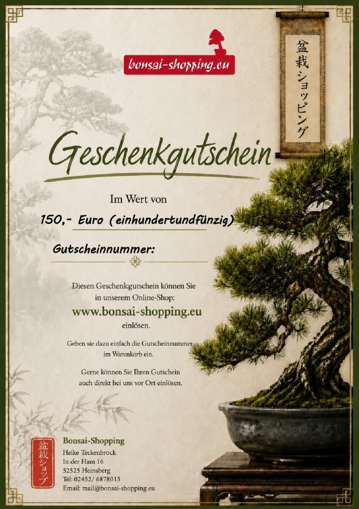 Geschenk-Gutschein  150,- Euro