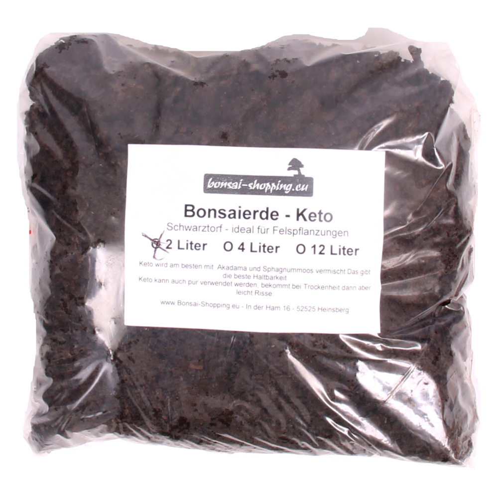 Bonsai-Erde Keto japanischer Schwarztorf f. Felspflanzungen 2 l ca 1.4 kg