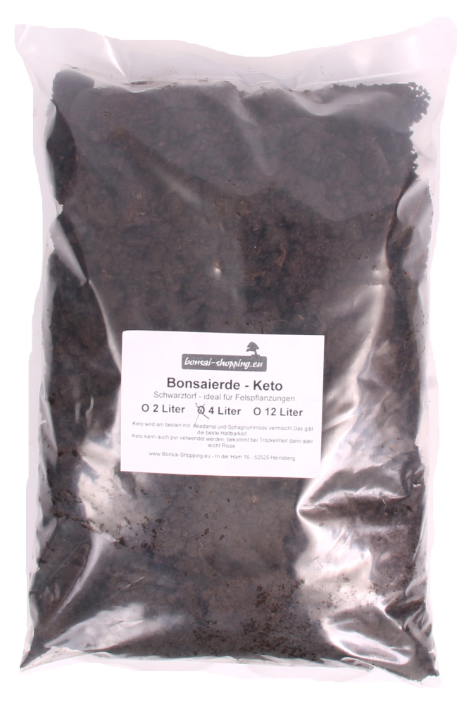 Bonsai-Erde Keto japanischer Schwarztorf f. Felspflanzungen 4 l ca. 2.9 kg