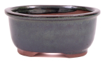 Bonsai - Schale oval 12 x 10 x 5.7 cm grün  15321