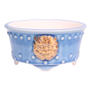 Bonsai - Schale, rund  13 Ø x 6,5 cm, Blau mit Löwenkopf  15867