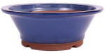 Bonsai - Schale rund 32.5 Ø x 12.5 cm blau frostfest aus Japan 40013