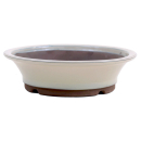 Bonsai - Schale rund 32 Ø x 9 cm cremefarben  frostfest aus Japan 40023