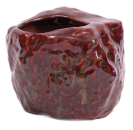 Bonsai - Schale in Felsenform 15 x 14 x 12.5 cm rotbraun  51391
